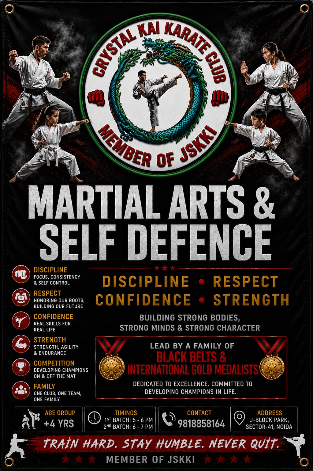 Crystal Kai Karate Club martial arts and self-defence poster